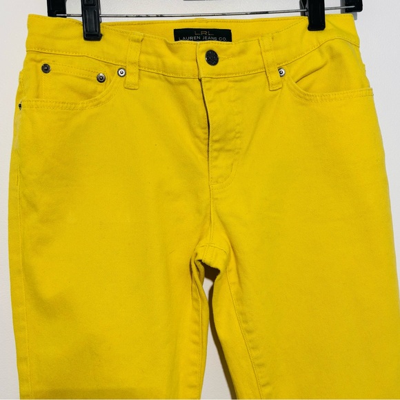 Ralph Lauren Ralph Bright Yellow Denim Capri Women Pants | Size 6 - Picture 2 of 8